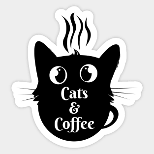 Cats and coffee Sticker